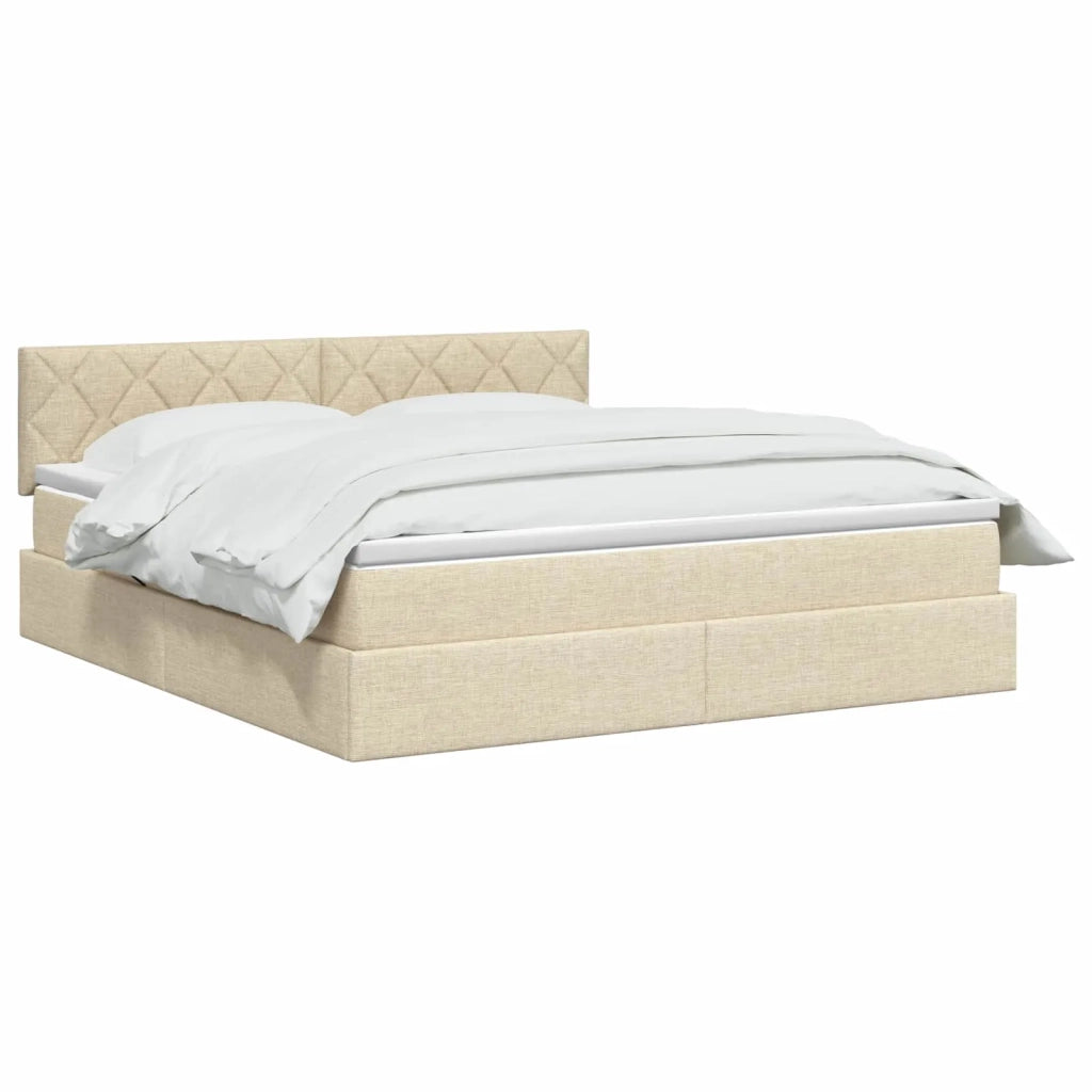 Letto con contenitore LED e materasso Crema 160 x 200 cm 3459139