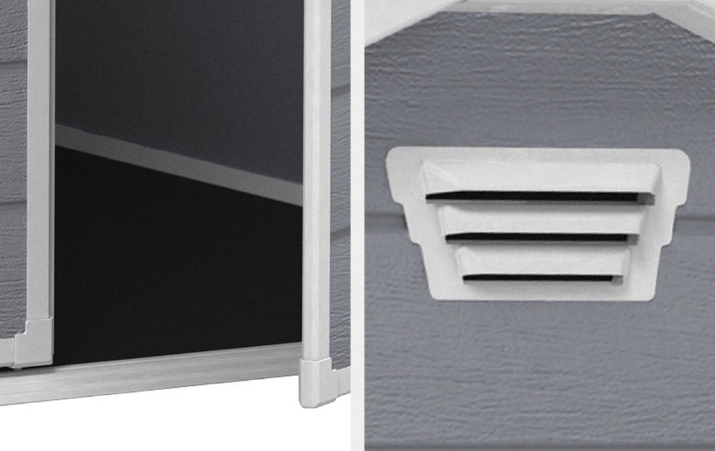 Casetta da Giardino Porta Attrezzi 130x192x198 cm in Resina Effetto Legno Keter Manor 4x6 Grigia