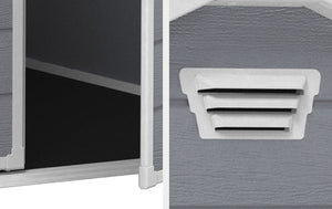 Casetta da Giardino Porta Attrezzi 130x192x198 cm in Resina Effetto Legno Keter Manor 4x6 Grigia