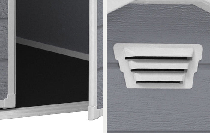 Casetta da Giardino Porta Attrezzi 130x192x198 cm in Resina Effetto Legno Keter Manor 4x6 Grigia