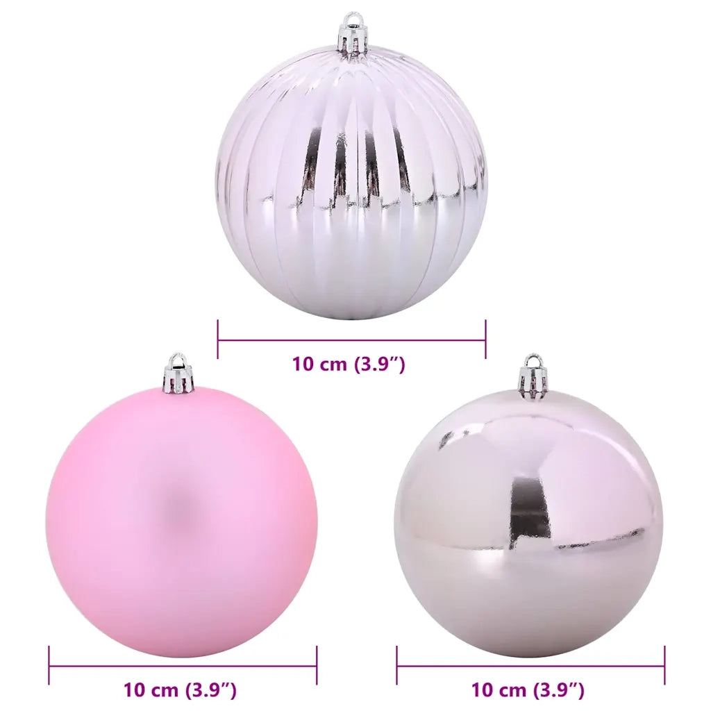 Set di Palline Natalizie XL 15 pcs Rosa Plastica 42018861