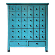 Armadio in legno blu fatto a mano, dimensioni 102x42x120 cm