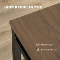 Set da Pranzo da 5 Pezzi con 1 Tavolo Rettangolare 100x63x76.5 cm e 4 Sedie 45x40x82 cm, in Acciaio e MDF