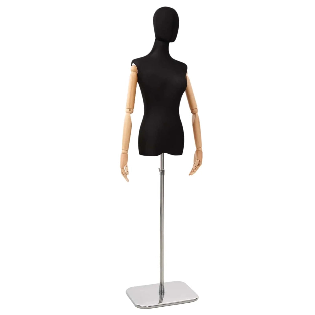 Manichino Regolabile 165-213 cm con Base Femmina PP Nero 42041700