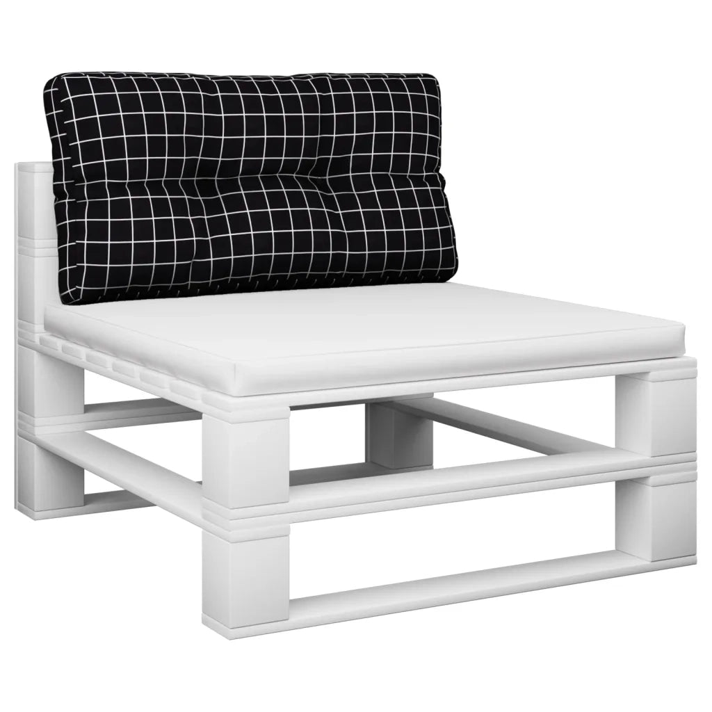 vidaXL Cuscino per Pallet Motivo a Quadri Nero 70x40x12 cm in Tessuto