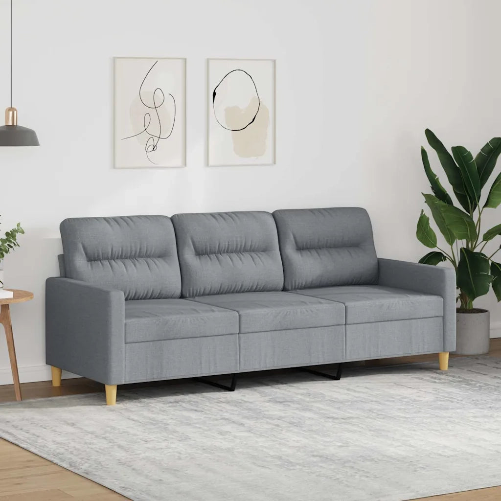 Divano a 3 Posti Grigio Chiaro 180 cm in Tessutocod mxl 104657