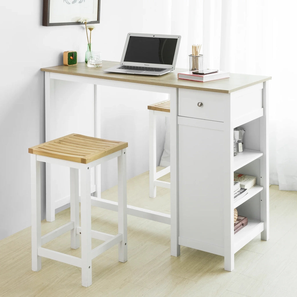 Penisola Cucina Tavolo Alto Bar in Legno Lunghezza: 120 cm profonditĂ : 55 cm Altezza: 90 cm Bianco FWT64-WN
