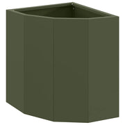 Fioriere | Cassetta per fiori | Vaso d'angolo Oliver verde 30 x 30 x 35 cm Acciaio