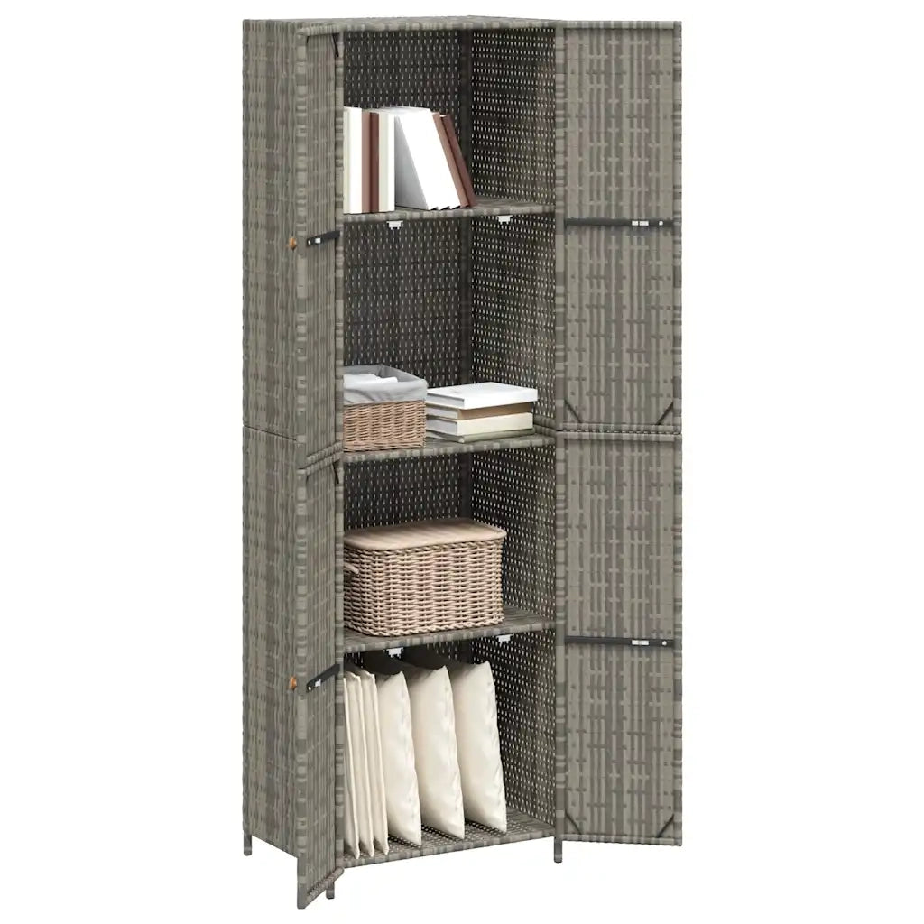 Armadietto Portaoggetti da Giardino 59x40x180 cm in Polyrattan 319873