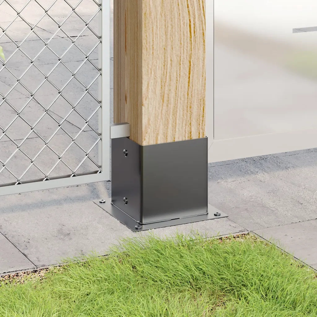 Basi per Pali Quadrati 4pz 141x141mm Acciaio Verniciato Polvere