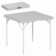 Tavolo da Campeggio Pieghevole e Regolabile su 2 Altezze, in HDPE e Metallo, 86x86x74 cm, Grigio Scuro