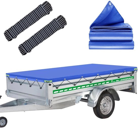 Aanhangerzeil 257,5 x 134,5 cm - Bagnoprotetto - Bordo resistente - Finestratura a doppia lamina - Angoli rinforzati - Copertura duratura - Copertura per tenda di camper