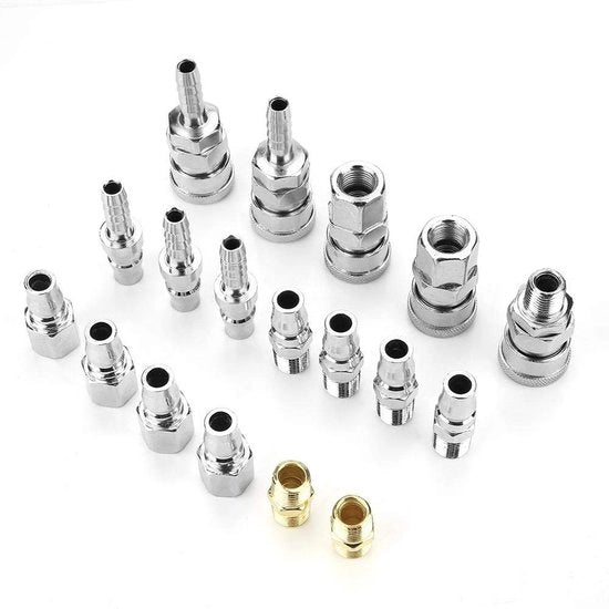 Connettori di accoppiamento aeree 18 pezzi - Connettori veloci - Connettori di accoppiamento rapido 1/4" - Alta resistenza a compressione - Componenti in acciaio - Installazione semplice - Connettori di connessione aerea