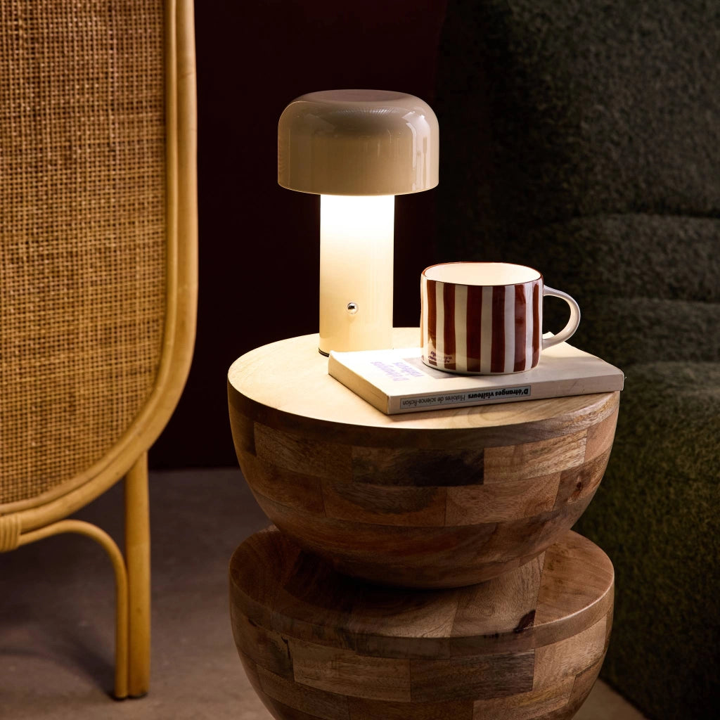 Lampada led in metallo, 13cm, beige