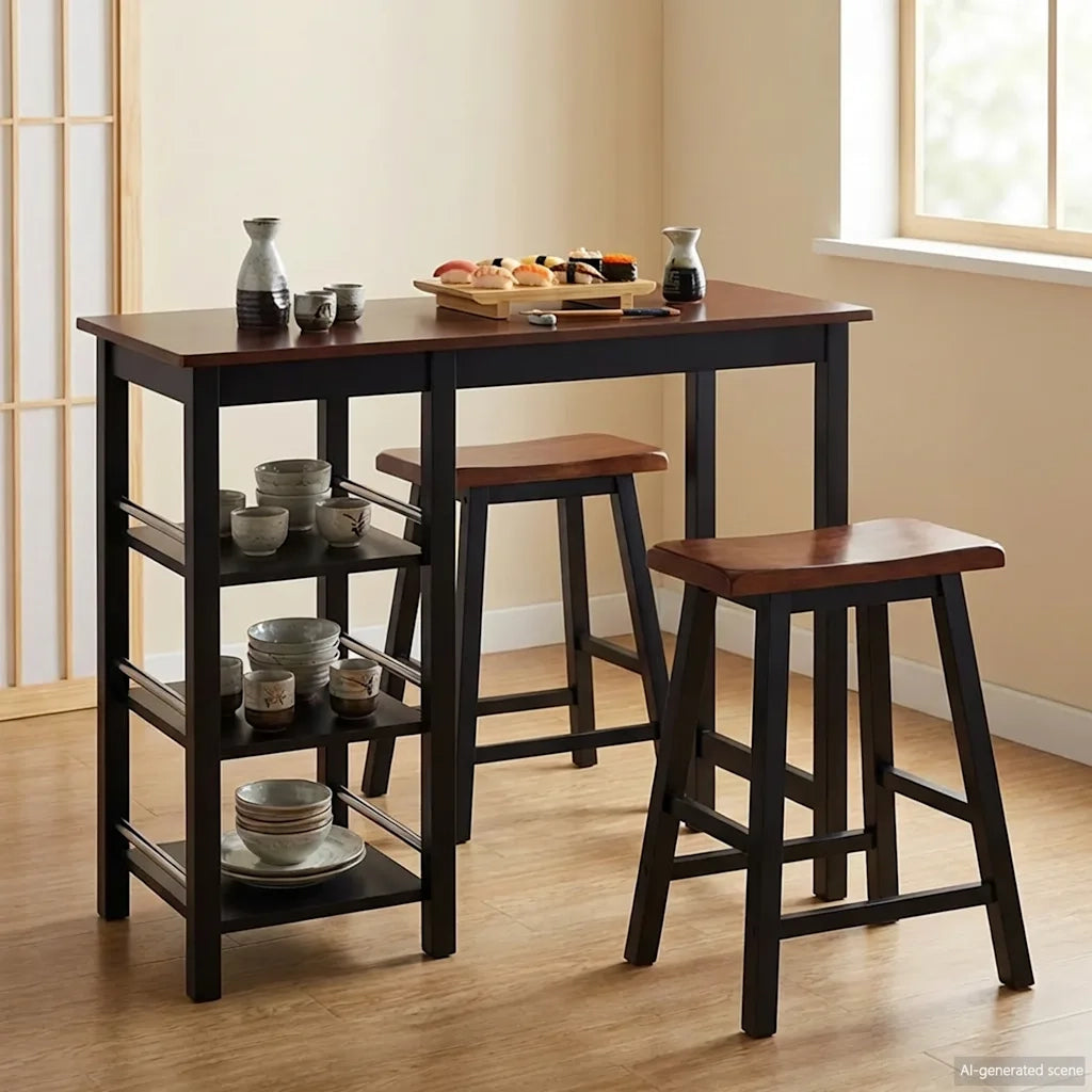 Set da Bar 3 pz in MDF Nero