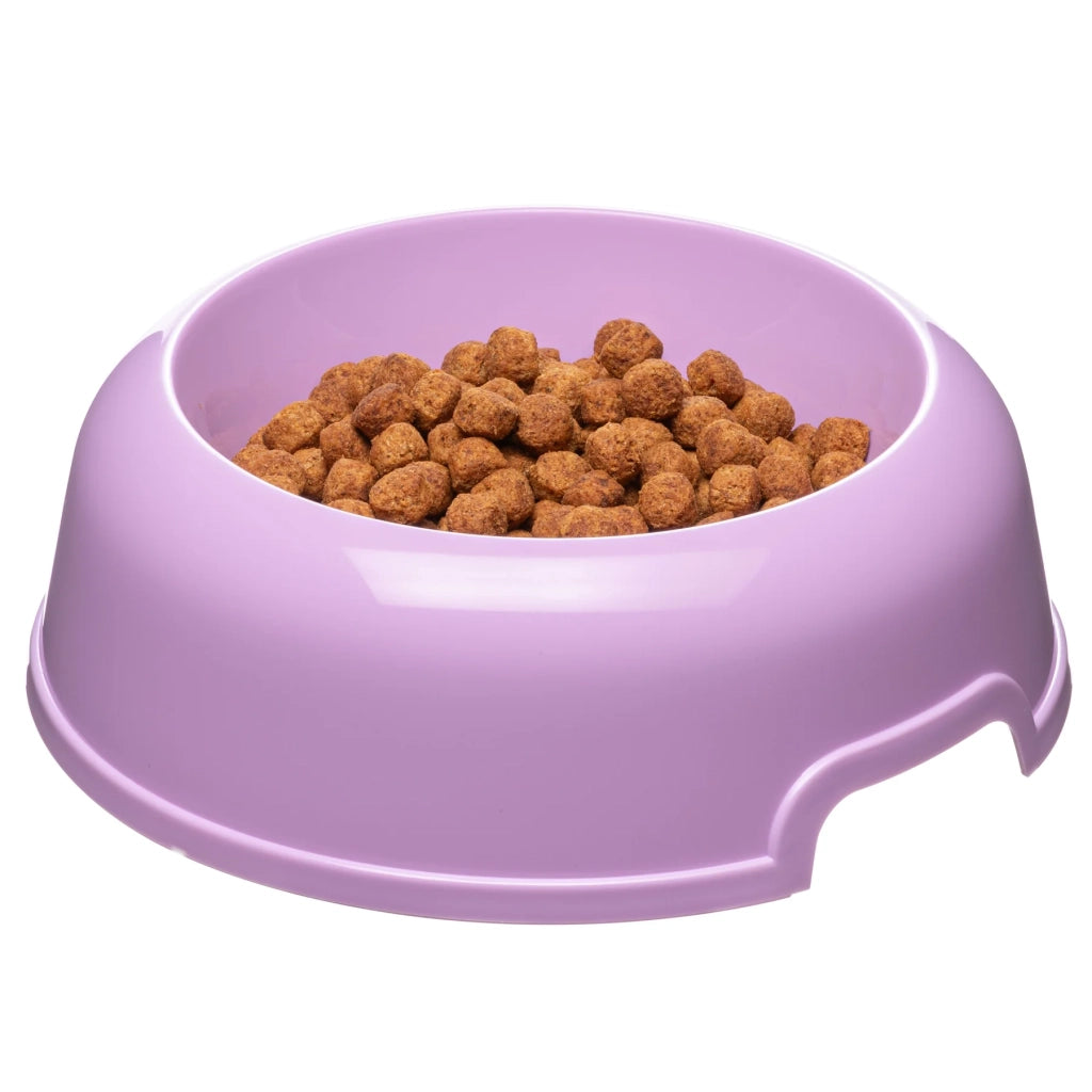 Set 3 ciotole per cani e gatti in plastica 2 litri Ø 29 cm con bordo antiscivolo e maniglia laterale colori assortiti Ferplast