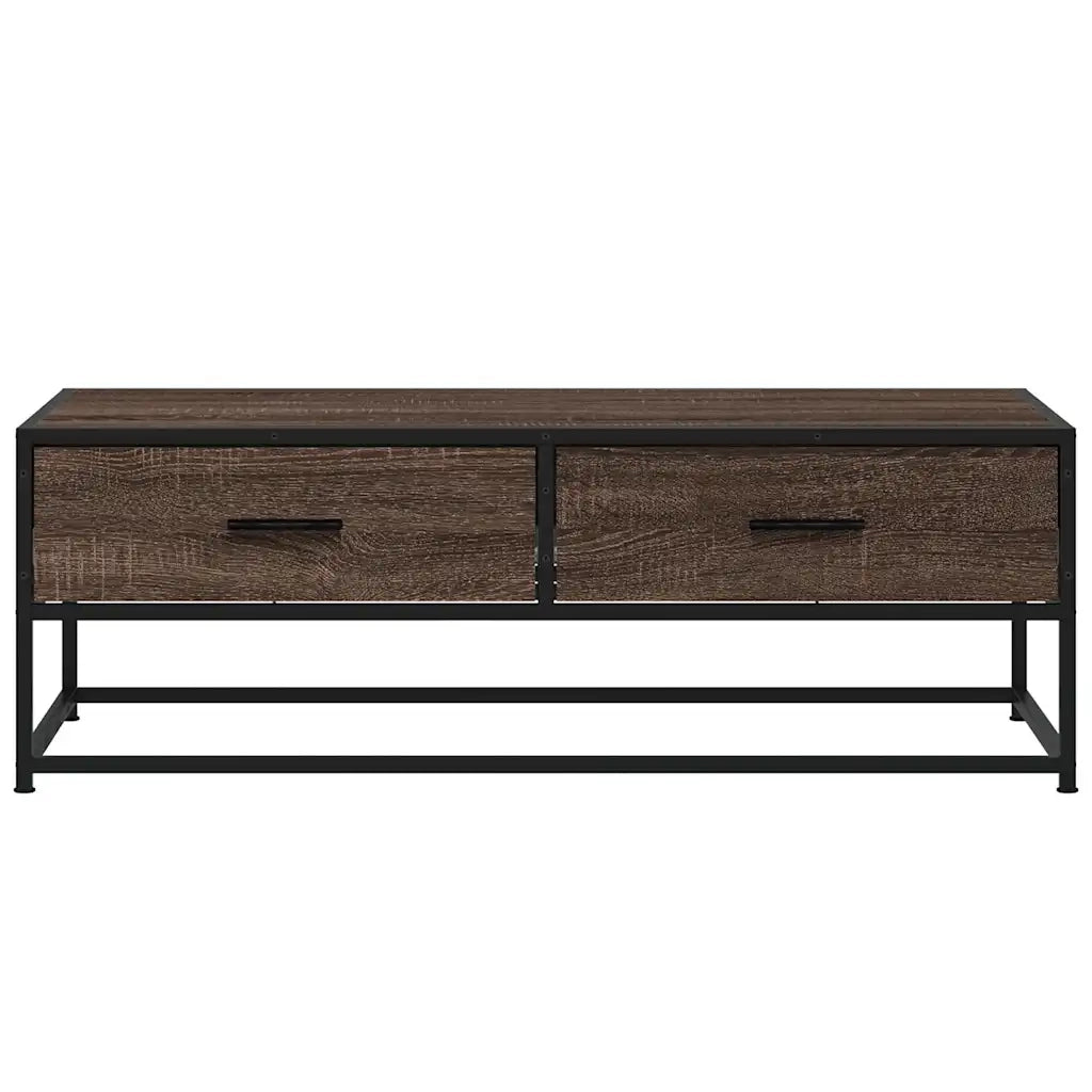 vidaXL Tavolino Salotto Rovere Marrone 100x50x35cm Multistrato Metallo