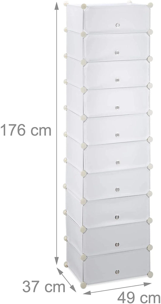 Scarpiera/armadietto modulare in plastica per 20 paia di scarpe bianco 13_0001644_2