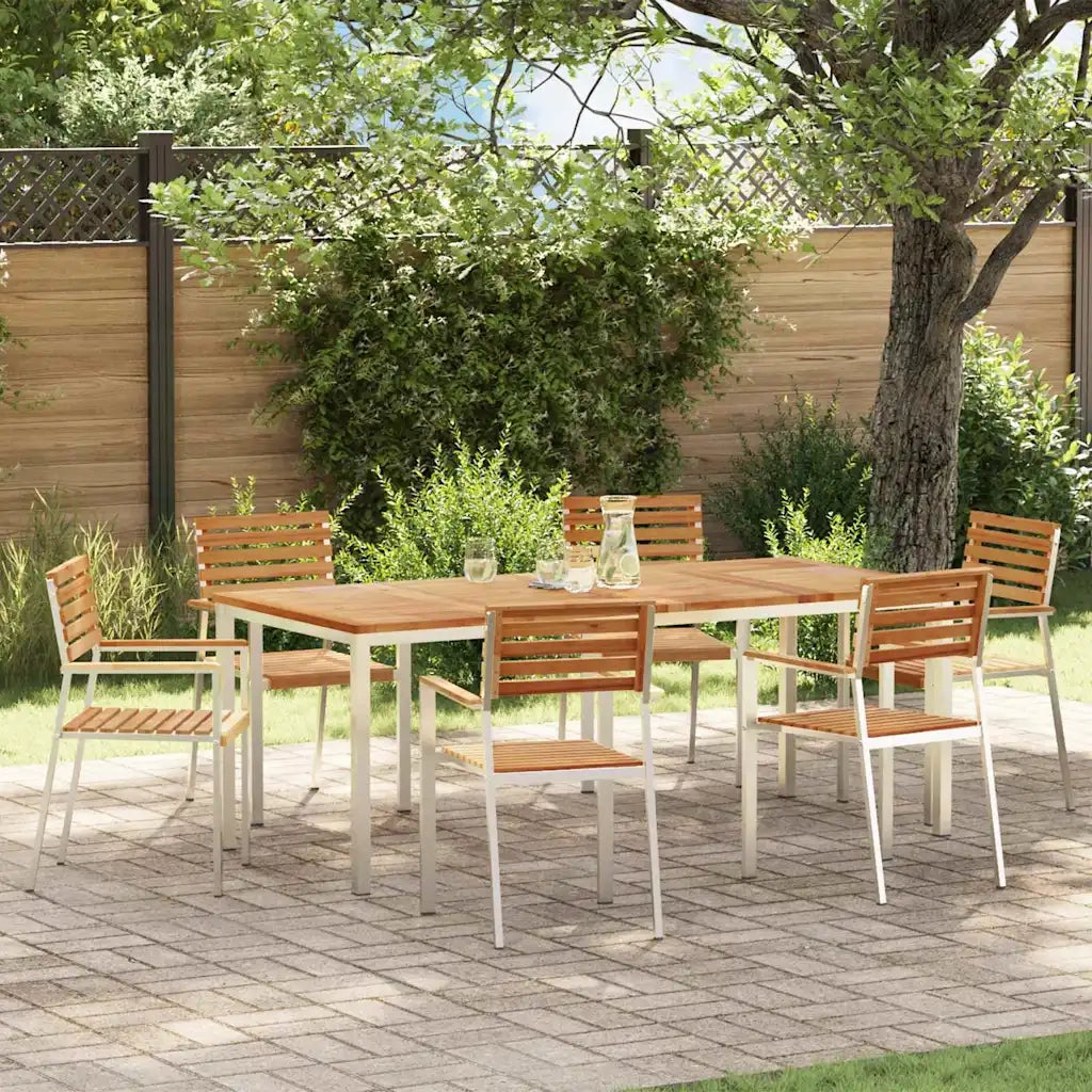 Set da Pranzo per Giardino 7 pcs Marrone Legno di teak solido 3334787