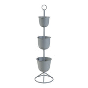 Supporto per piante da esterno 110 x 28 cm 3 vasi grigi 03_0010317