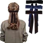 Tre Set di Fiocchi di Capelli con Fili - Accessori per Capelli a Fiocchi per Donne e Ragazze (Nero Marrone Blu Scuro)