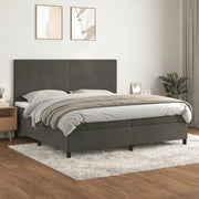 Giroletto a Molle con Materasso Grigio Scuro 200x200 cm Velluto 3142924