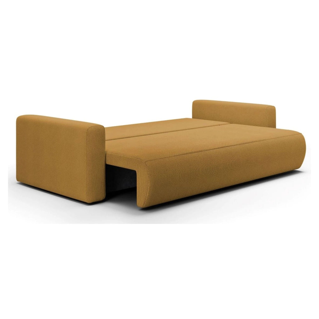 Erbezzo, Divano Letto 2 Posti Contenitore, 240x105 cm Giallo