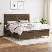Giroletto a Molle con Materasso Marrone Scuro 180x200cm Tessuto 3142596