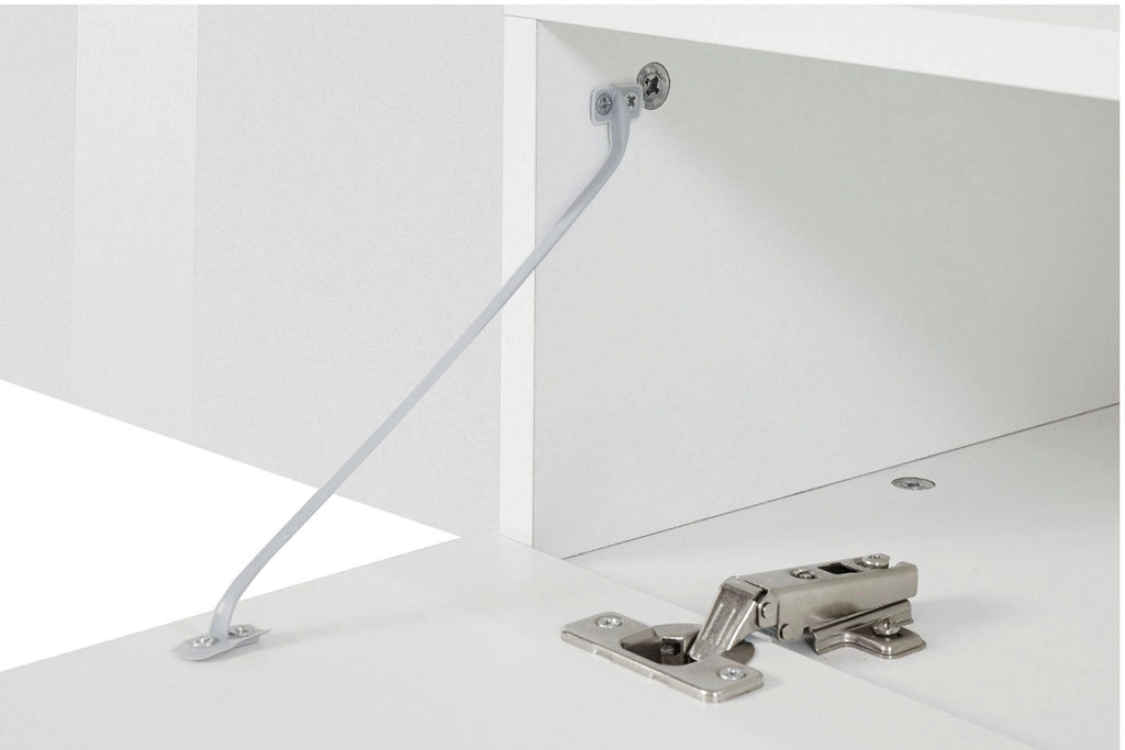 Mobile Tv 3 Ante e Ripiano a Giorno 240x40x35 cm Essential 2A 1R Bianco Lucido