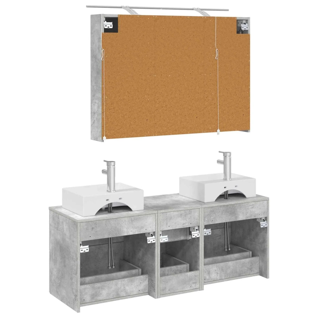 Set di mobili per il bagno 4 pcs Grigio Cemento 3406818