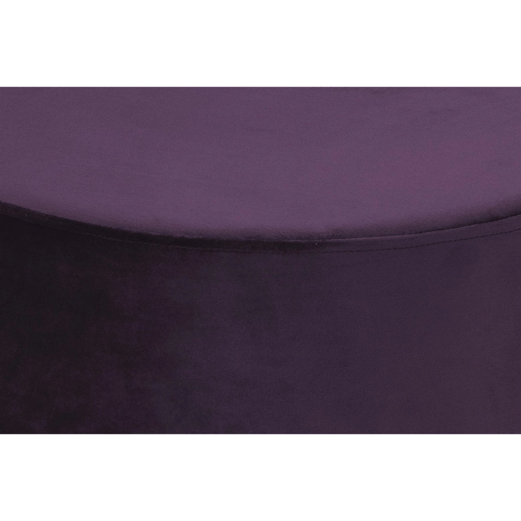 Pouf contenitore Nano in velluto e metallo dorato