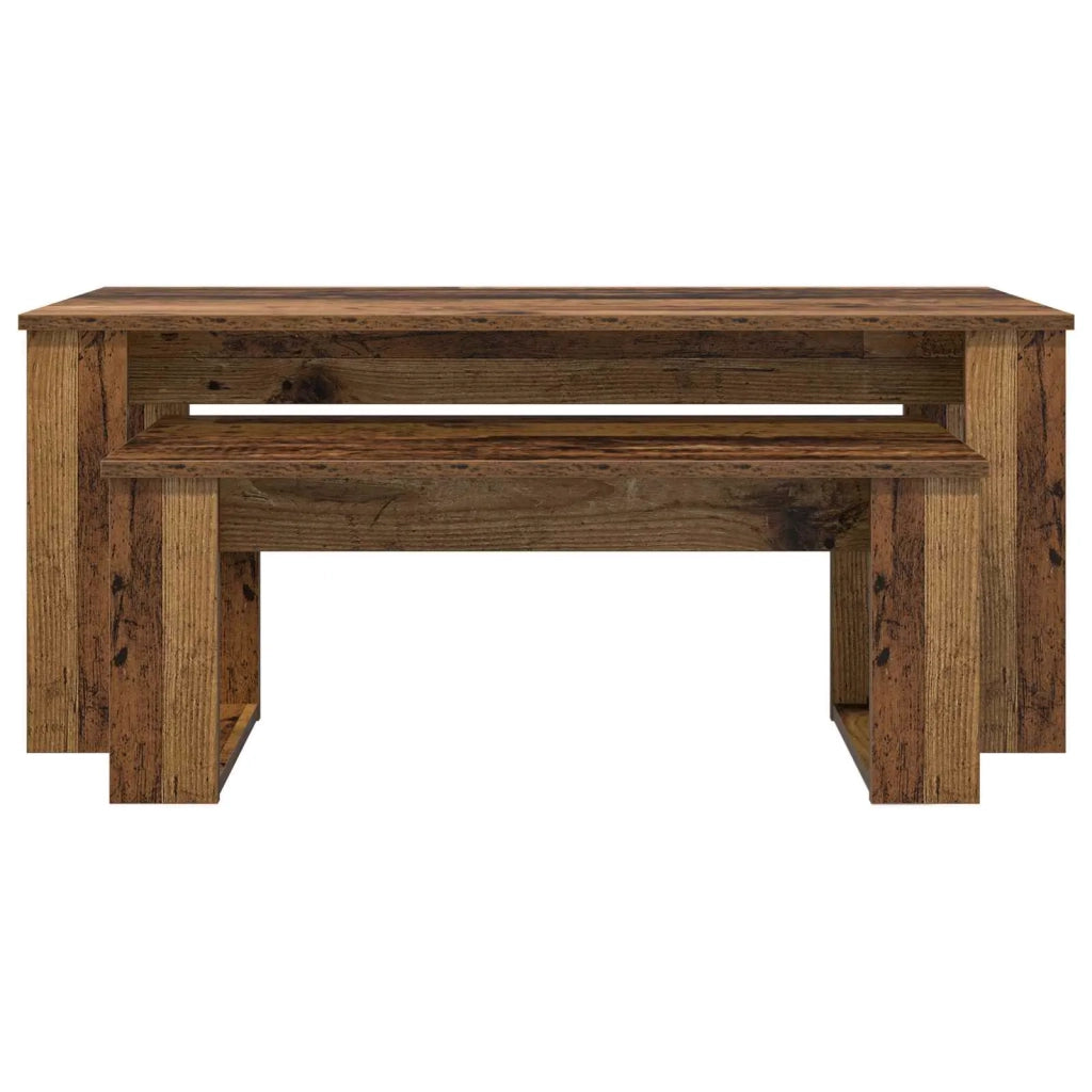 Set di Tavolini da Caffè 2 pcs Legno vecchio Legno multistrato 8000138