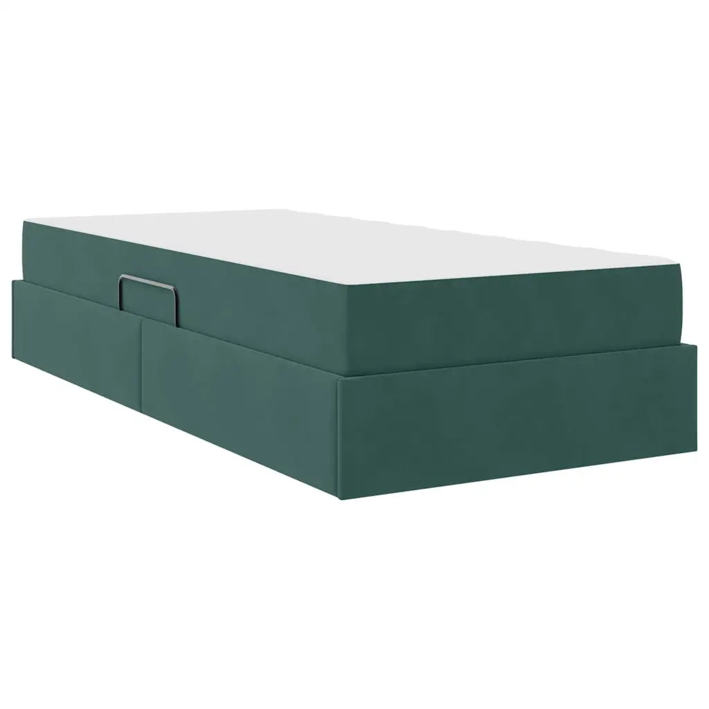 Letto con contenitore e materasso Verde Scuro 90 x 200 cm 3399697