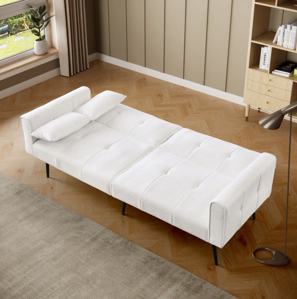 Divano letto 175x71x71 cm facile da montare in tessuto beige