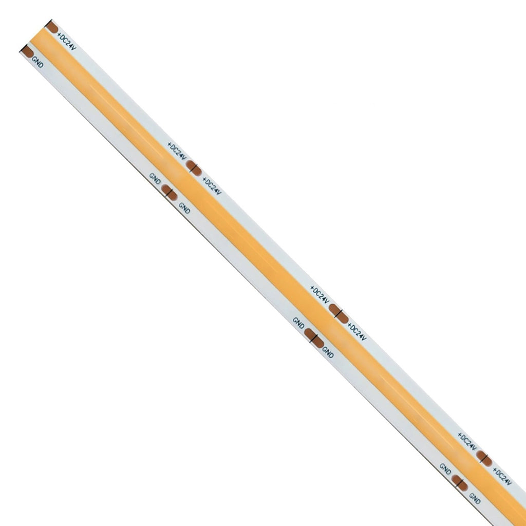 Striscia 1600 LED COB lineare 50W bobina strip flessibile adesiva 24V 5100lm nastro luce continua colorata decorativa interni IP20 6000K