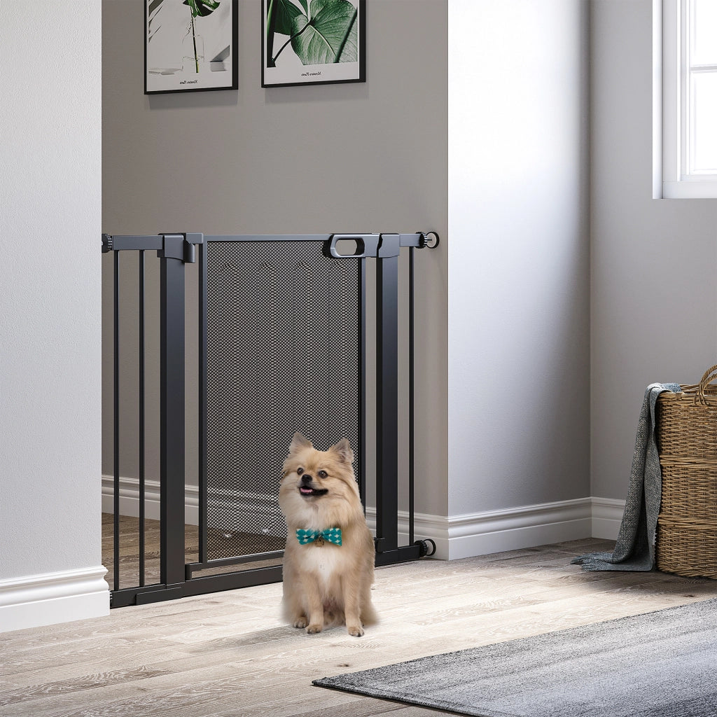 Cancello di sicurezza per scale e animali domestici ¨C zephmum ¨C Nero, 75-103 cm regolabile