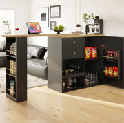 Mobile modulare girevole nero in MDF con 4 cassetti