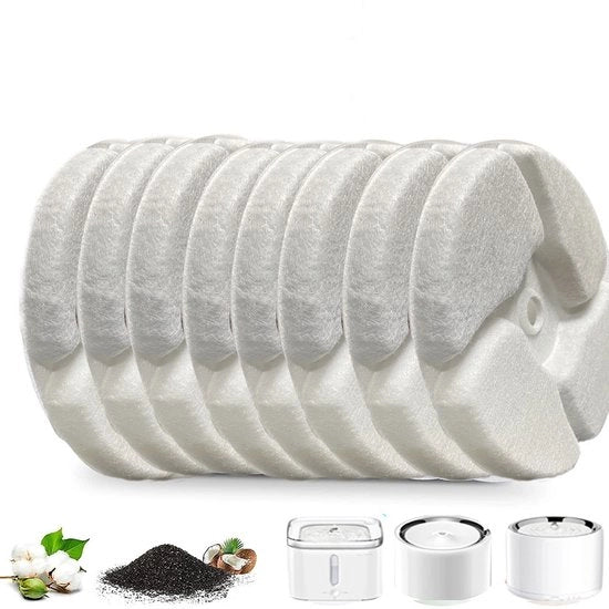 Set di filtri per acqua per animali domestici, 20 pezzi, con filtro a carbone attivo e schiuma di cocco.