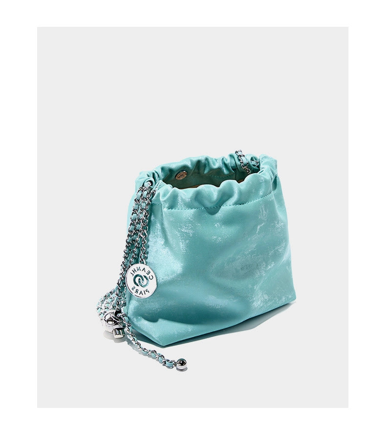 Borsa da donna in vera pelle, borsa da spiaggia, borsa a tracolla semplice, verde