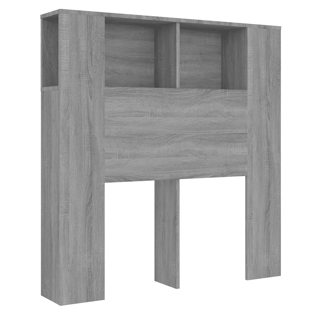 Testiera con Scomparti-Testata con Ripiani Grigio Sonoma 100x18,5x102,5 cm