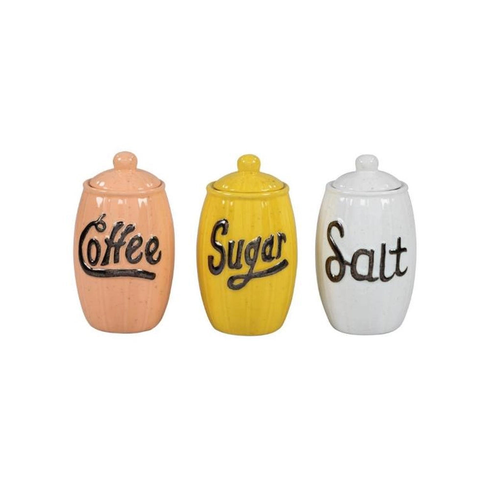 1 Pezzo Barattolo da Cucina in Ceramica Rural Sale Zucchero o Caffè 1000 cc 3 Colori