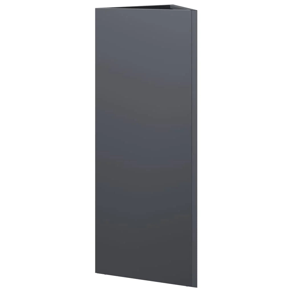 Fioriera rialzata fioriere fioriere giardino terrazze set di 2 triangolari 30 x 26 x 75 cm antracite acciaio 02_0039092