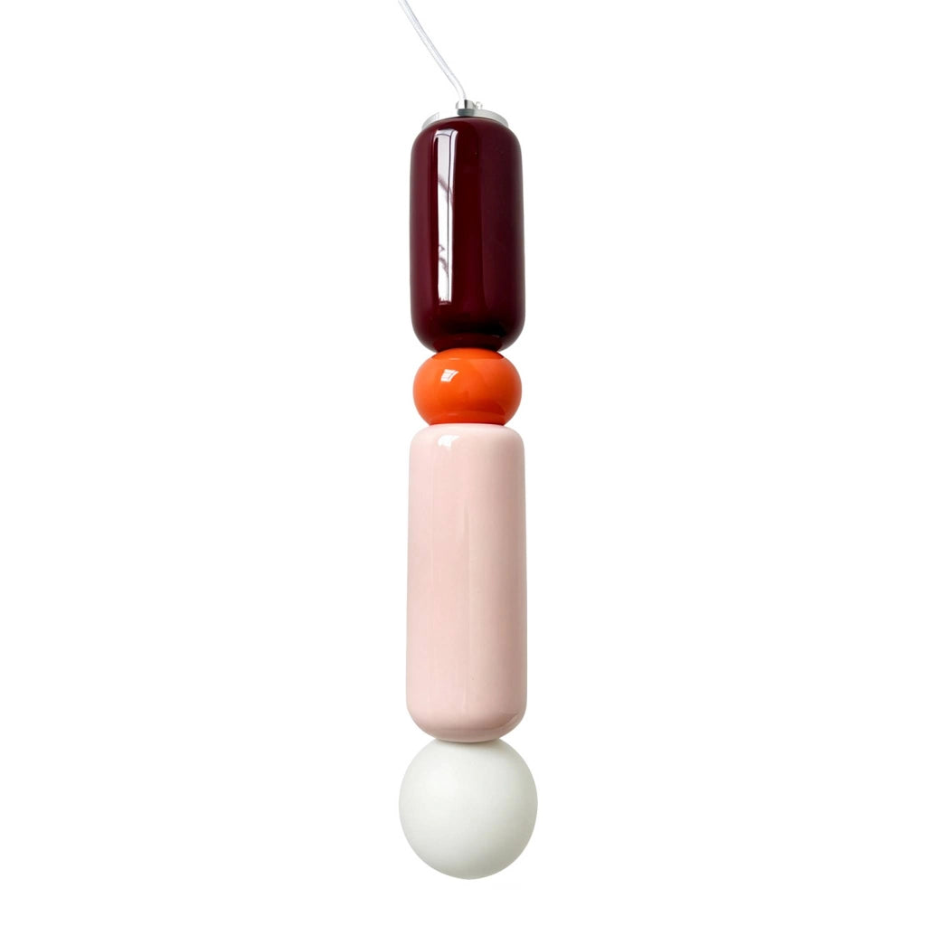 Sospensione interna in ceramica e vetro, ø8cm, bordeaux