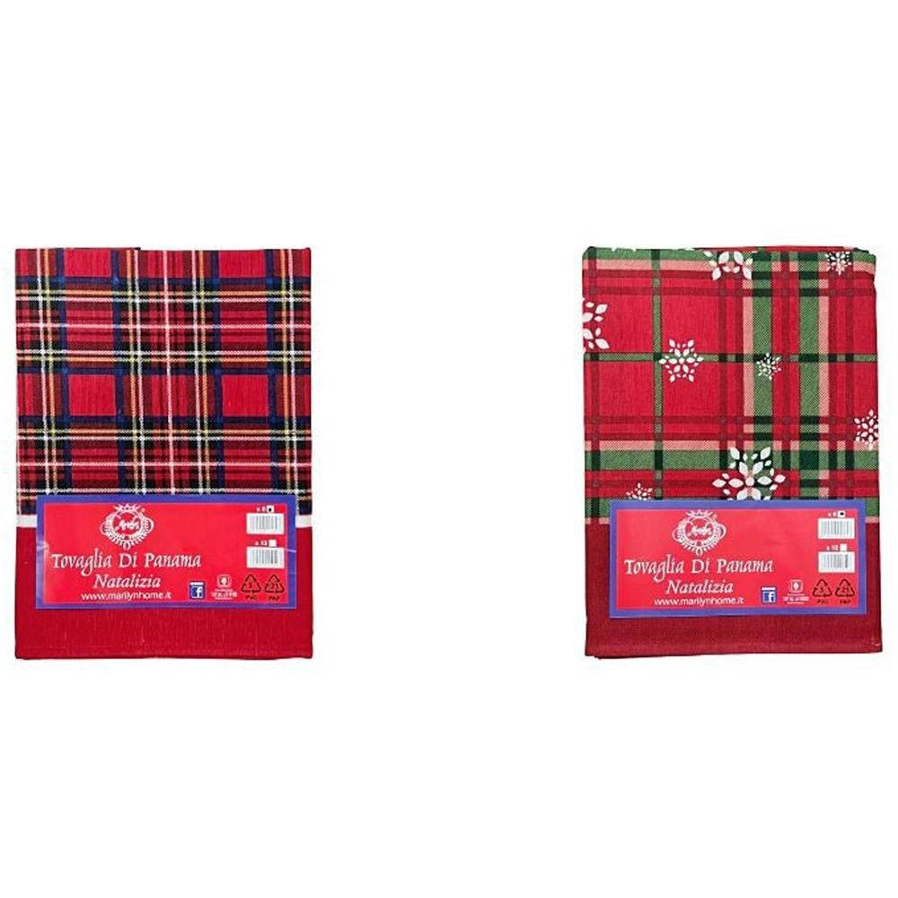 Trade Shop - Tovaglia Natalizia Panama Tessuto Resistente Tema Natale Varie Fantasie 6 Posti -