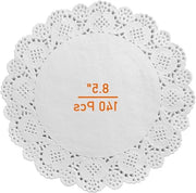 Doilies in carta 140 pezzi cerchi bianchi per festa e matrimonio - 216 cm.