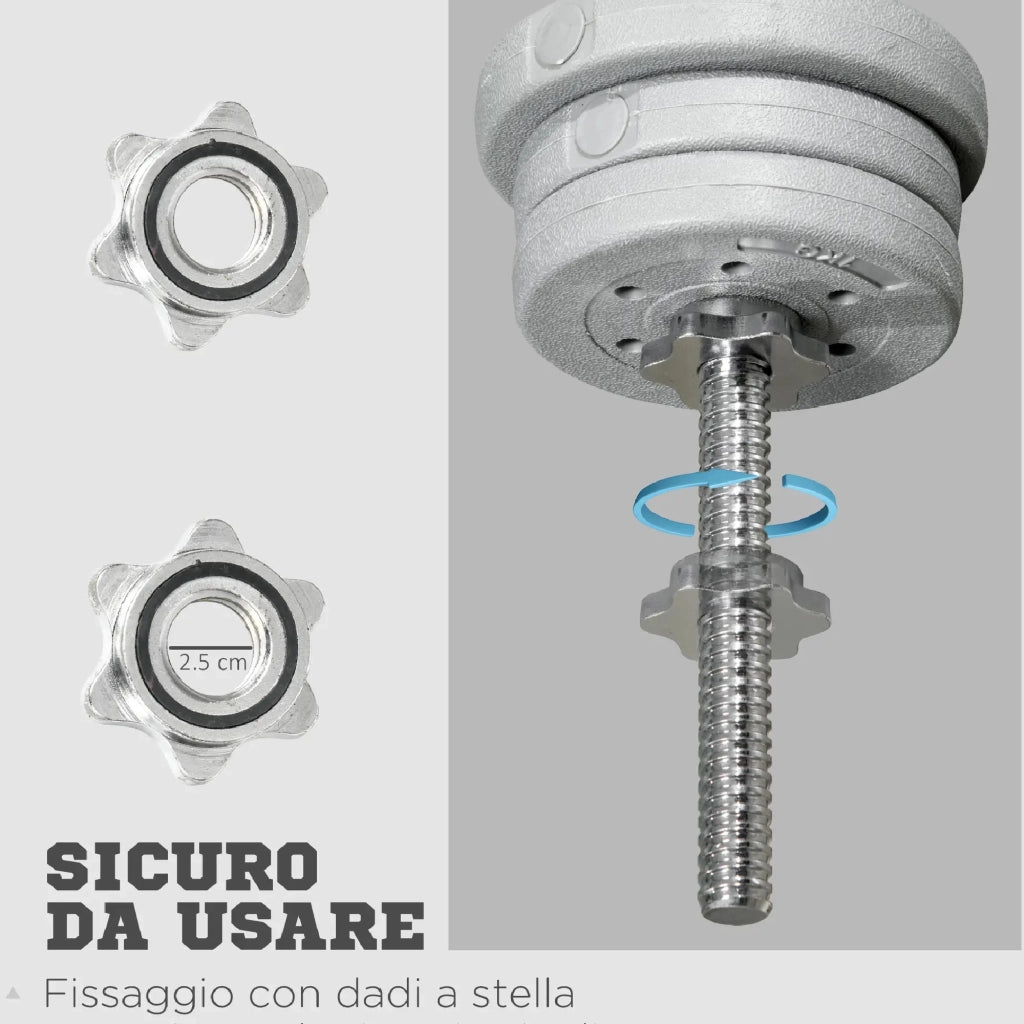 Bilanciere da Squat Sollevamenti per Pesi da Ø2.5 cm MAX 100kg In Acciaio Ø2.5x170cm
