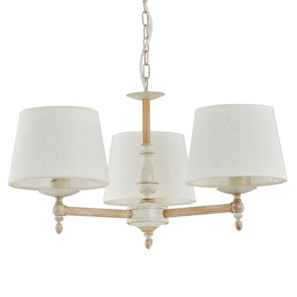Lampadario sospensione classico Roksana Alfa 3xE14 Ø55 bianco