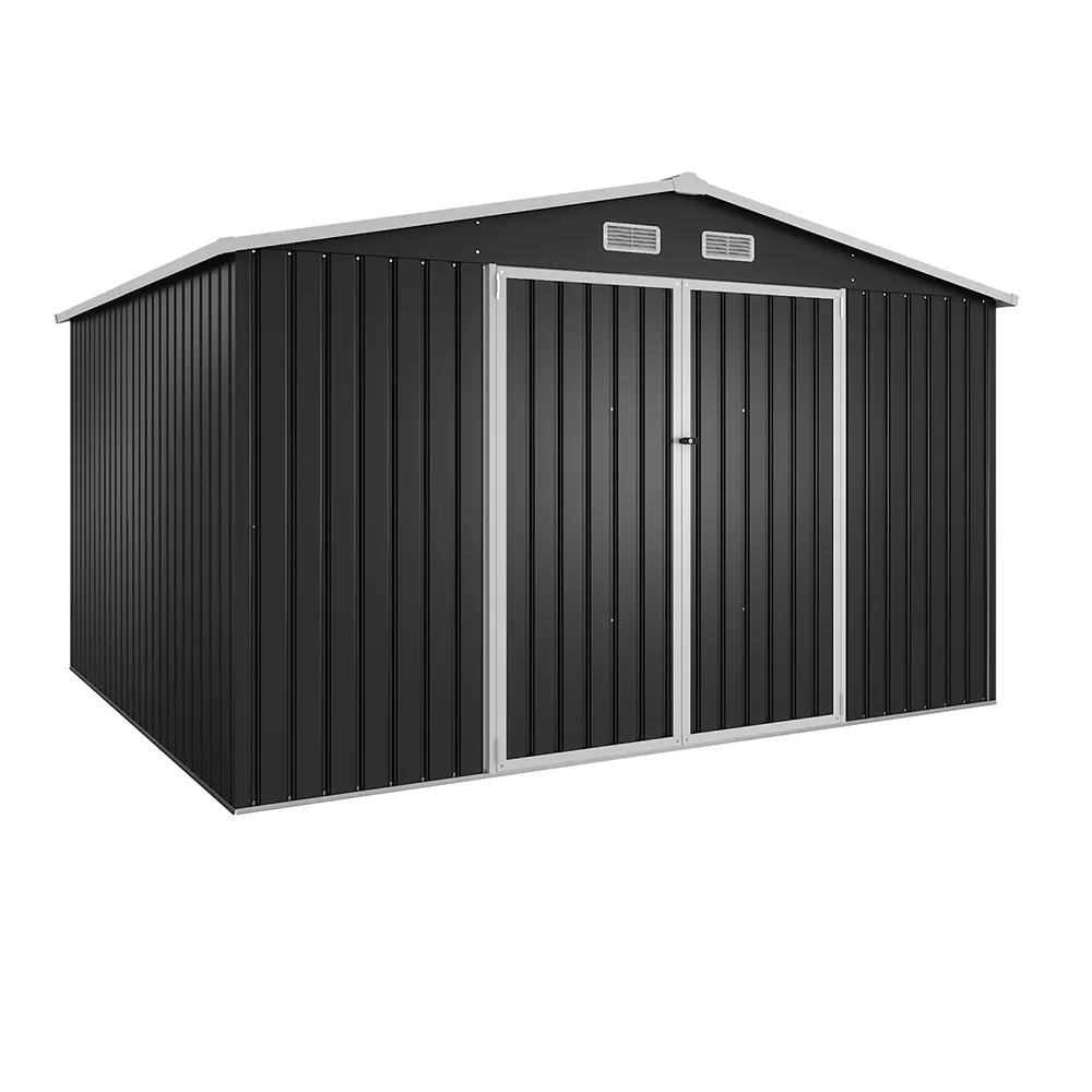 Casetta da giardino in acciaio zincato nero 3,21x2,77xh2,17 m - 129kg - 8,9 metri quadri