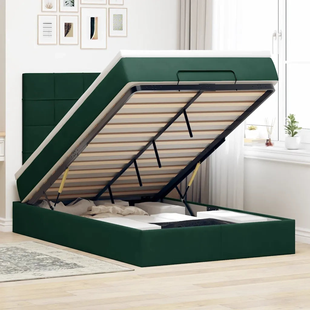 Struttura Letto Pouf con Materassi 120x200 cm Velluto 3313466
