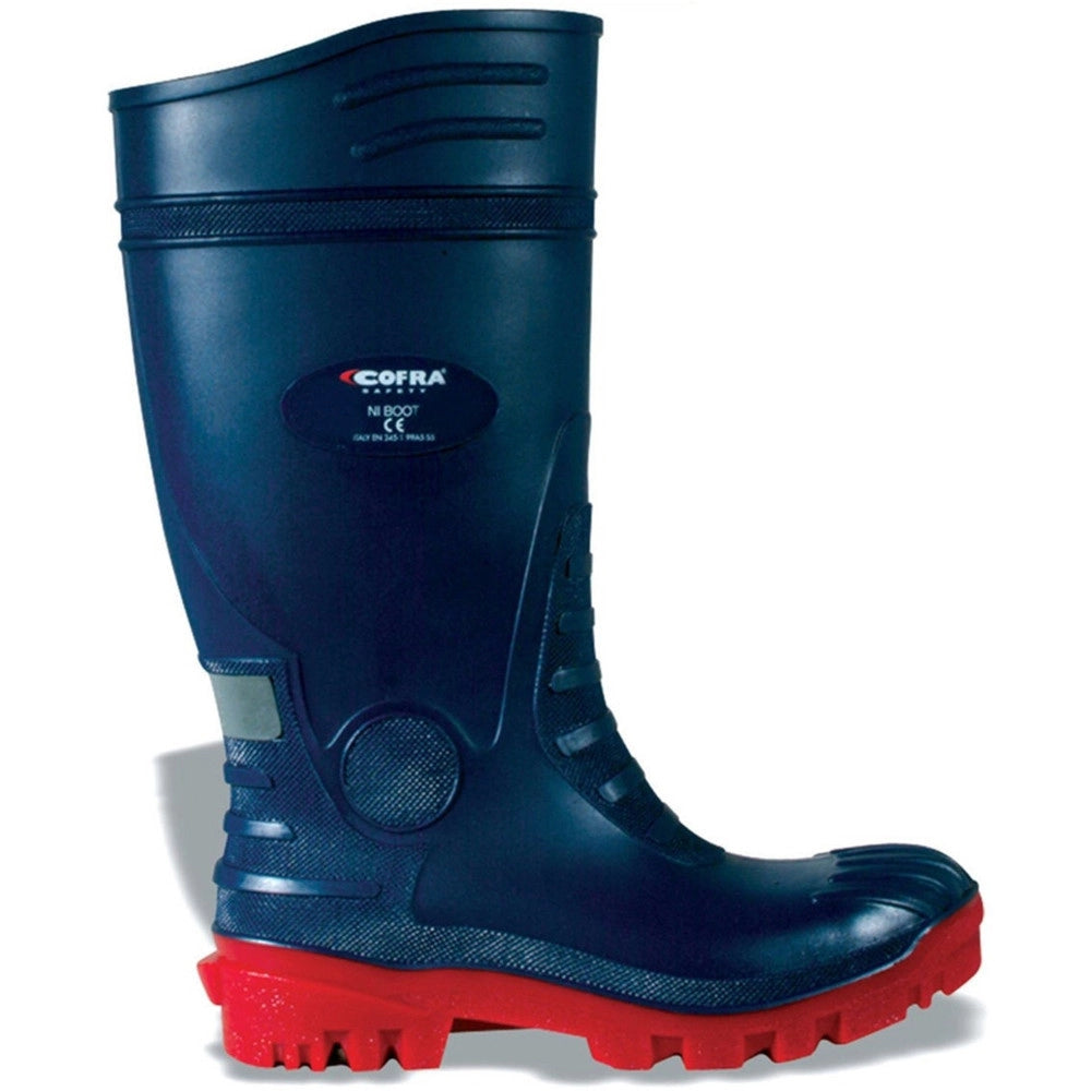 Trade Shop - Stivale Blu S5 Typhoon Cofra Da Lavoro Antinfortunistica Gambale: Pvc Ergo Cofra -    48